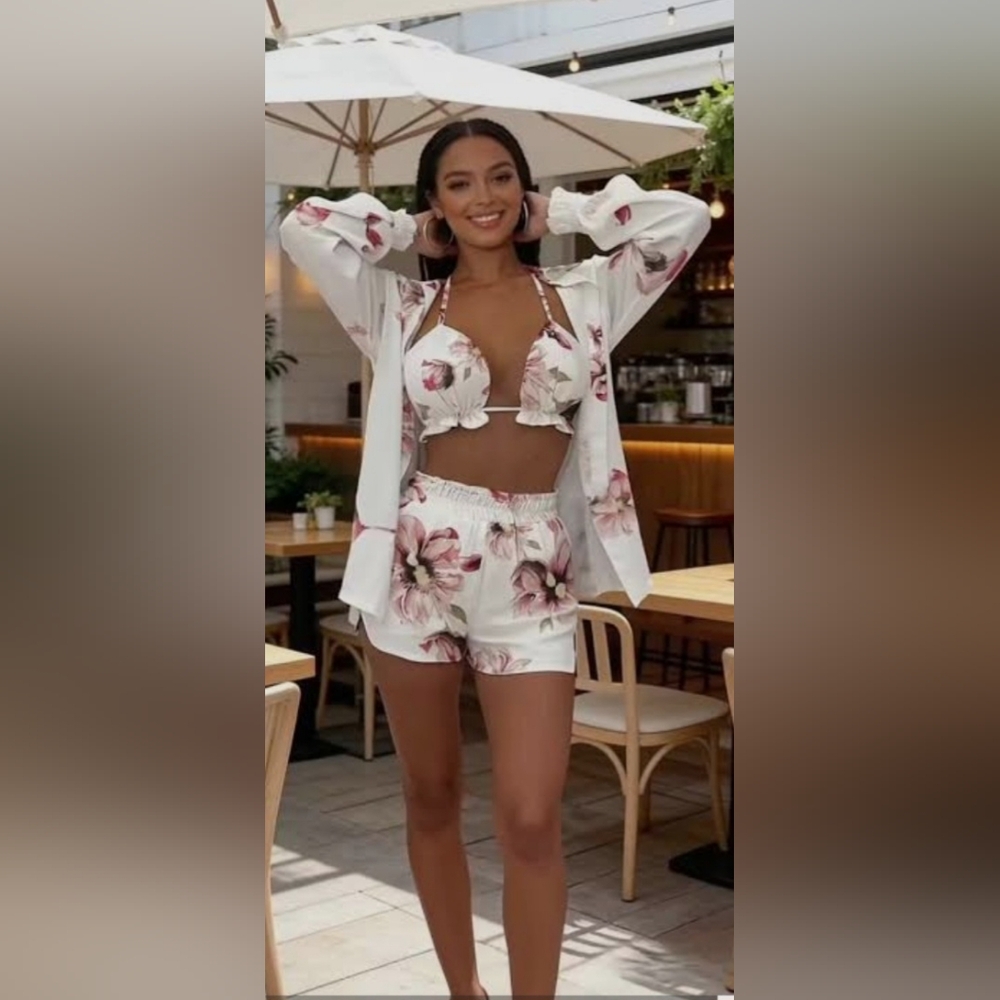 Elegant Floral Beach Set S